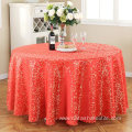 Colored crochet round tablecloth